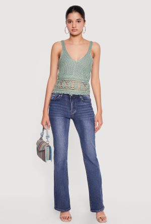 Sleeveless V Neck Crochet Top