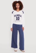 Almost Famous Elastic Hem Cropped Graphic Sweatshirt