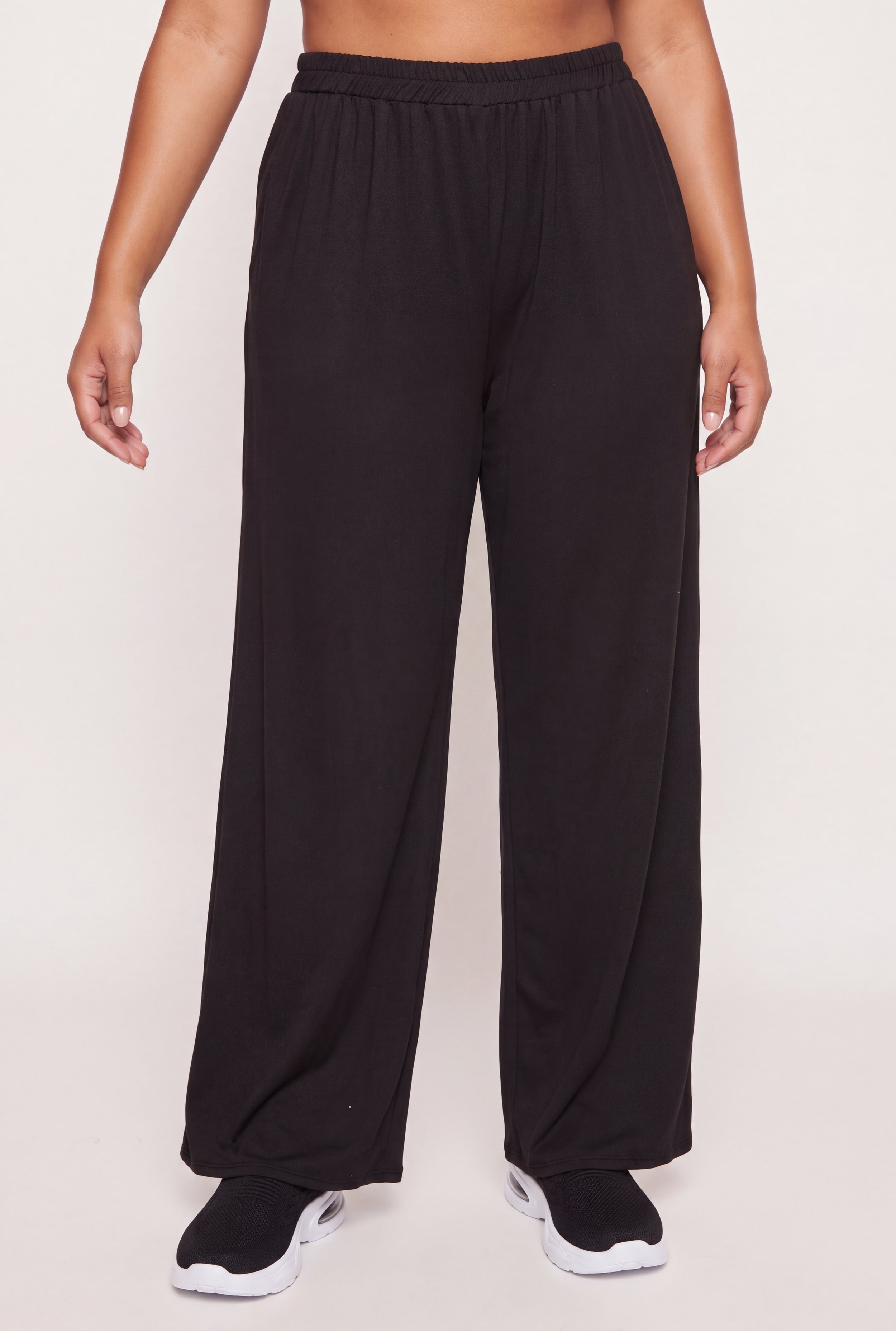 Plus Size Wide Leg High Waisted Pants - Image 3